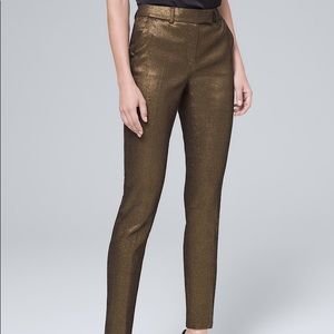 White House Black Market Metallic Slim Ankle Pants